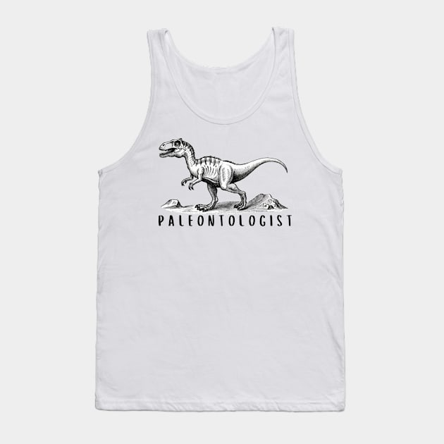 Paleontologist text with dinosaur illustration Tank Top by byNIKA